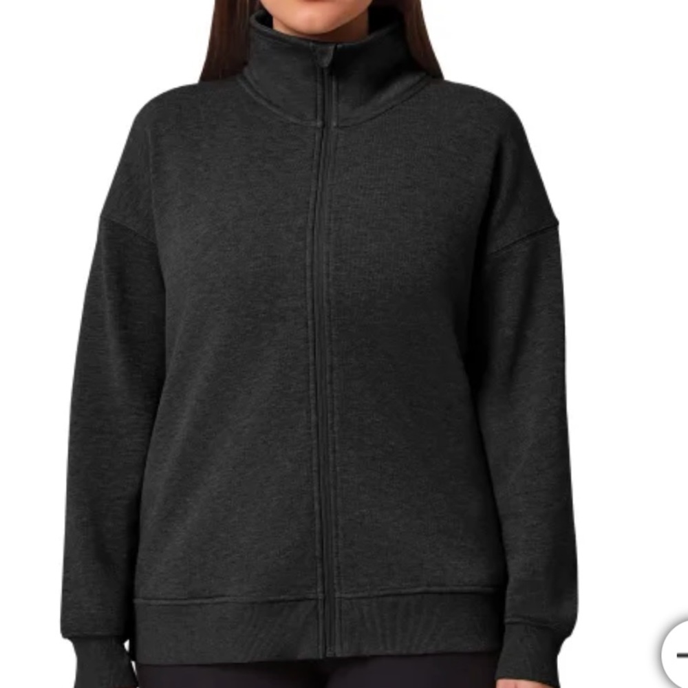 Mondetta Ladies' Fleece Full-Zip Jacket Black/Gray - Picture 3 of 4